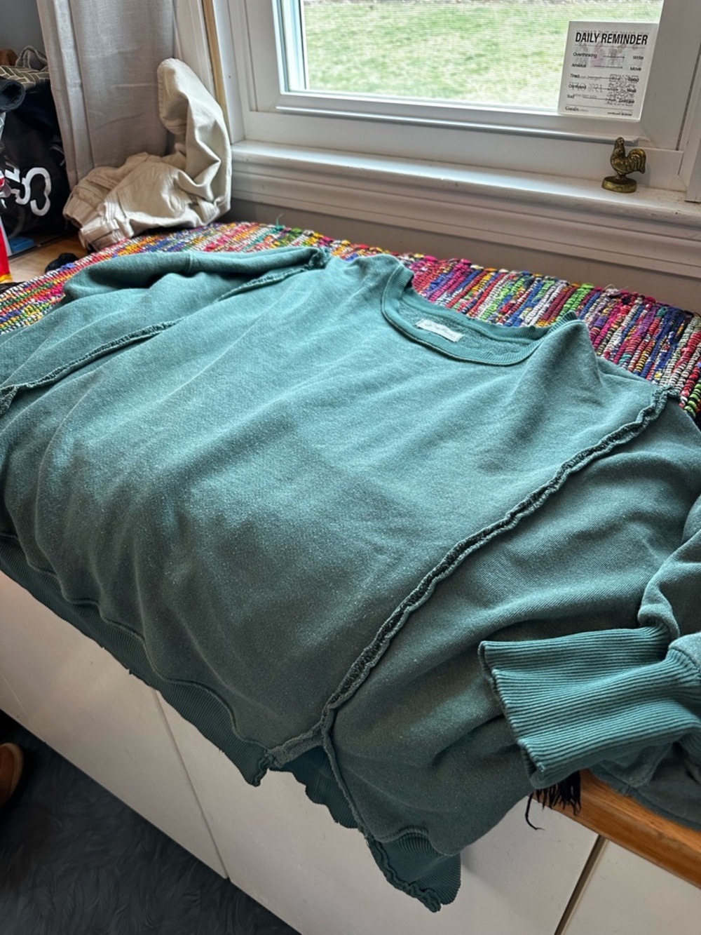 Dark Green Camden Oversized Sweatshirt petite sleeves - Picture 9 of 9